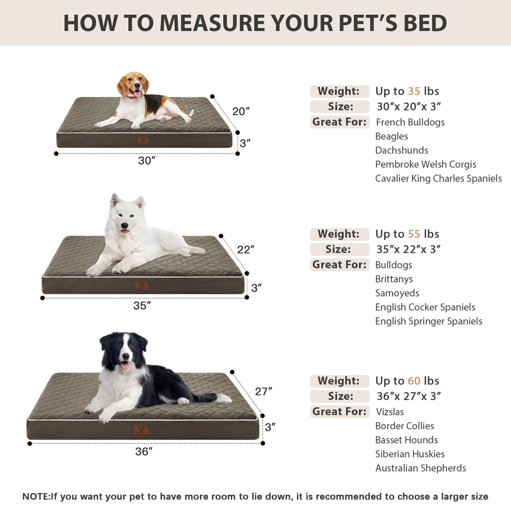 wnpethome grand-format 36x27x3 pouces, convient pour chiens jusqu’à 60 lb.