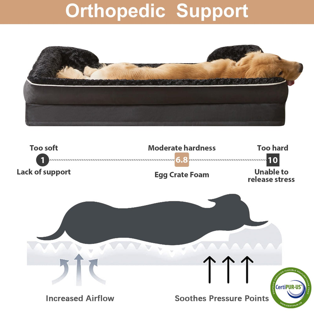 WNPETHOME lit chien grand revêtement peluche rose offre surface apaisante
