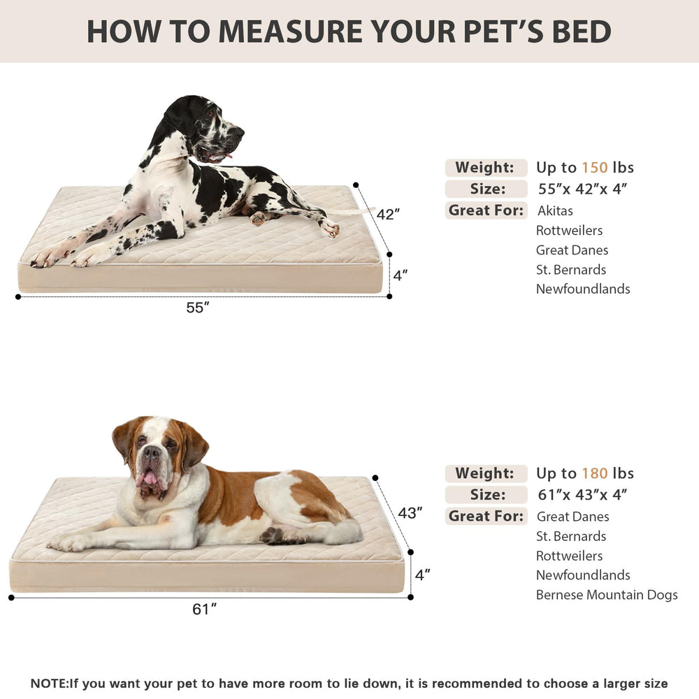 WNPETHOME lit-chien taille XL 140x107x10 cm convient aux grandes races