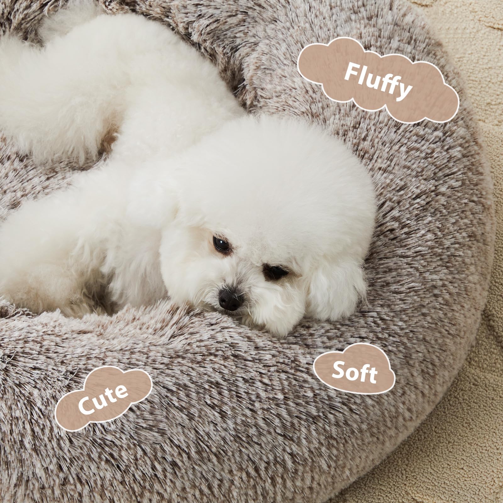 WNPETHOME Nid rond en peluche chien — confort doux et chaleureux