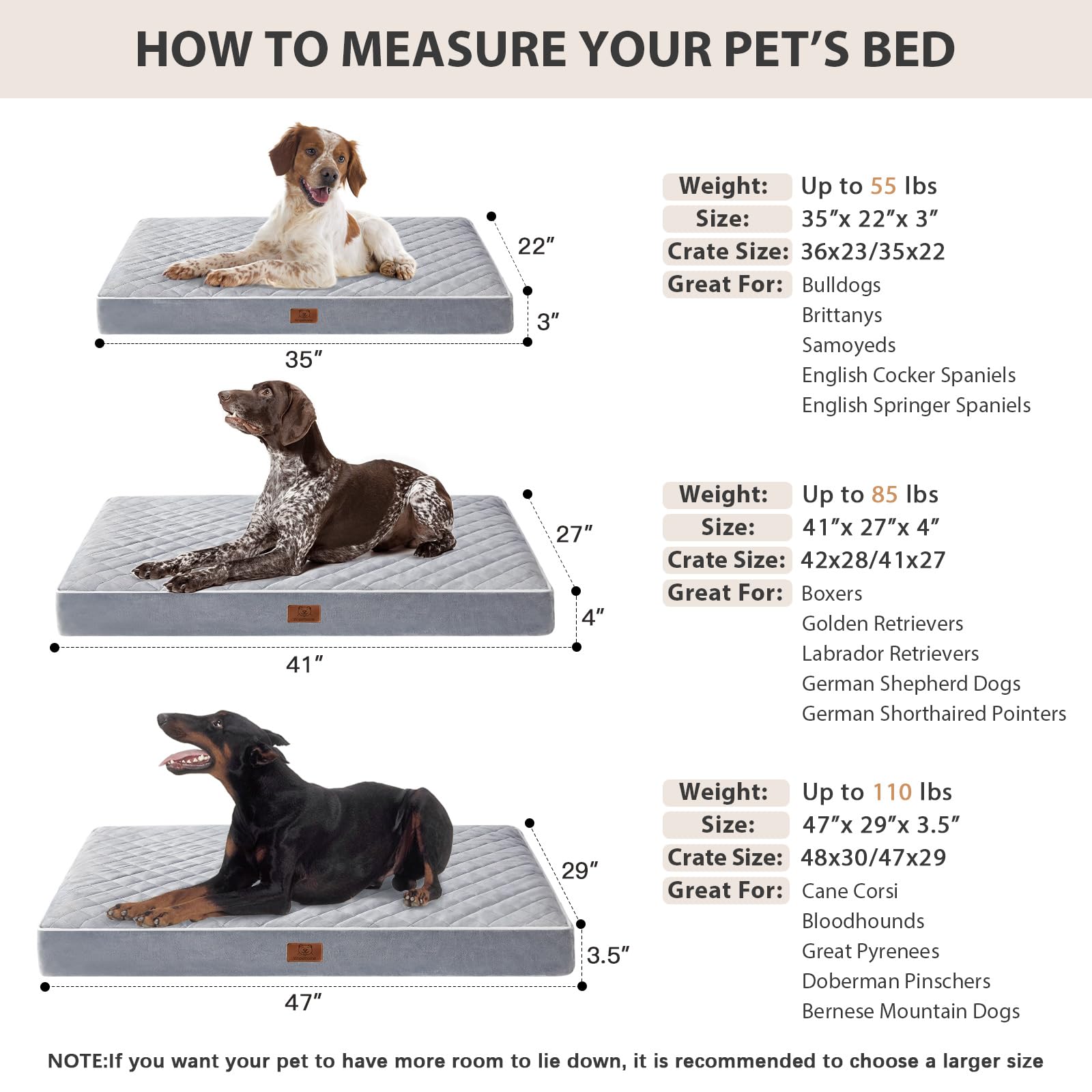 WNPETHOME taille XL 41x27 pouces pour grands chiens