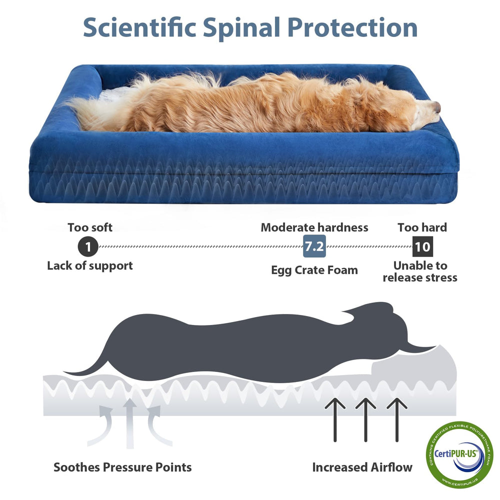 WNPETHOME XXL – mousse egg crate orthopédique, répartition du poids et soutien confortable.