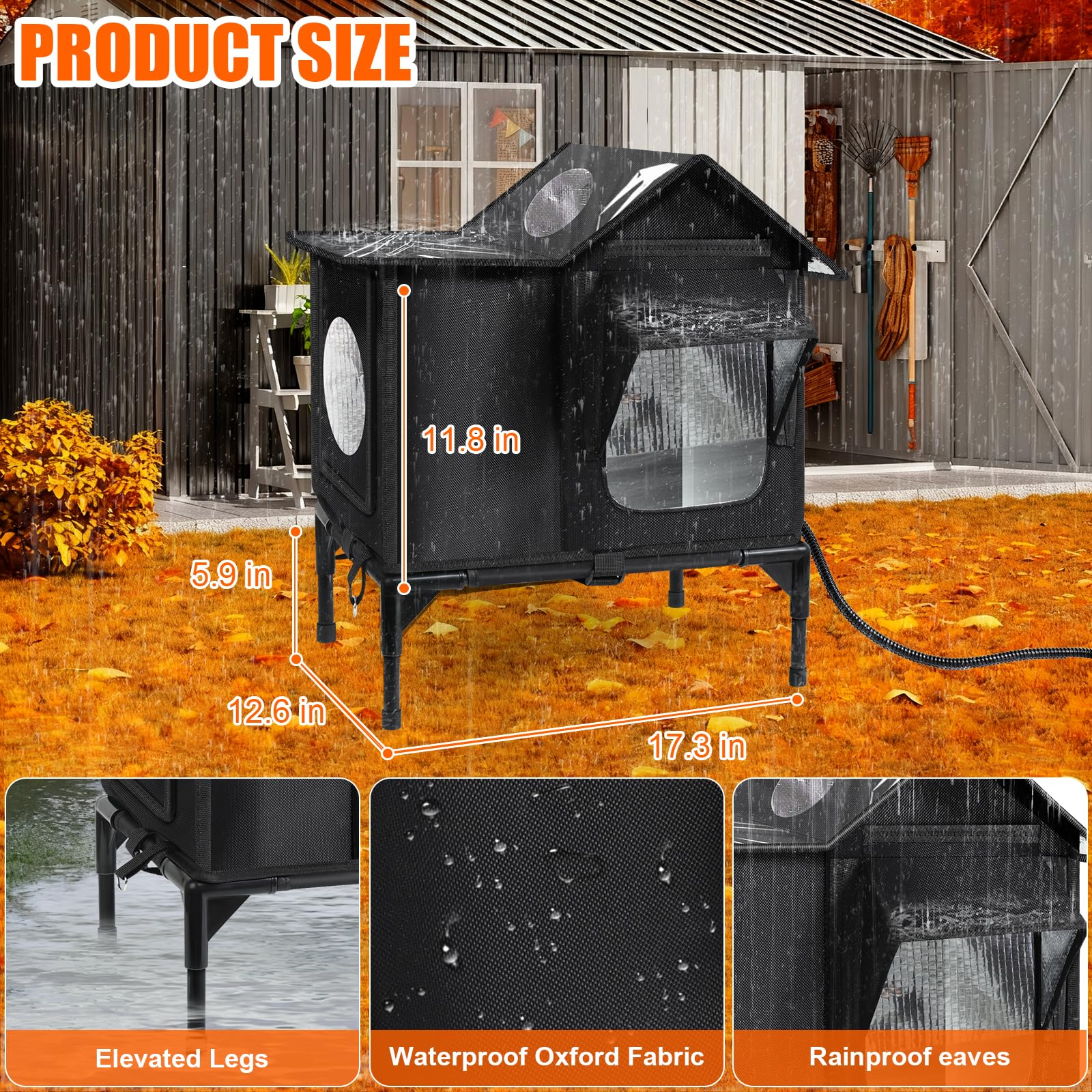 Wn's Day – Habitat-chat-exterieur oxford impermeable: matière durable contre les intempéries.