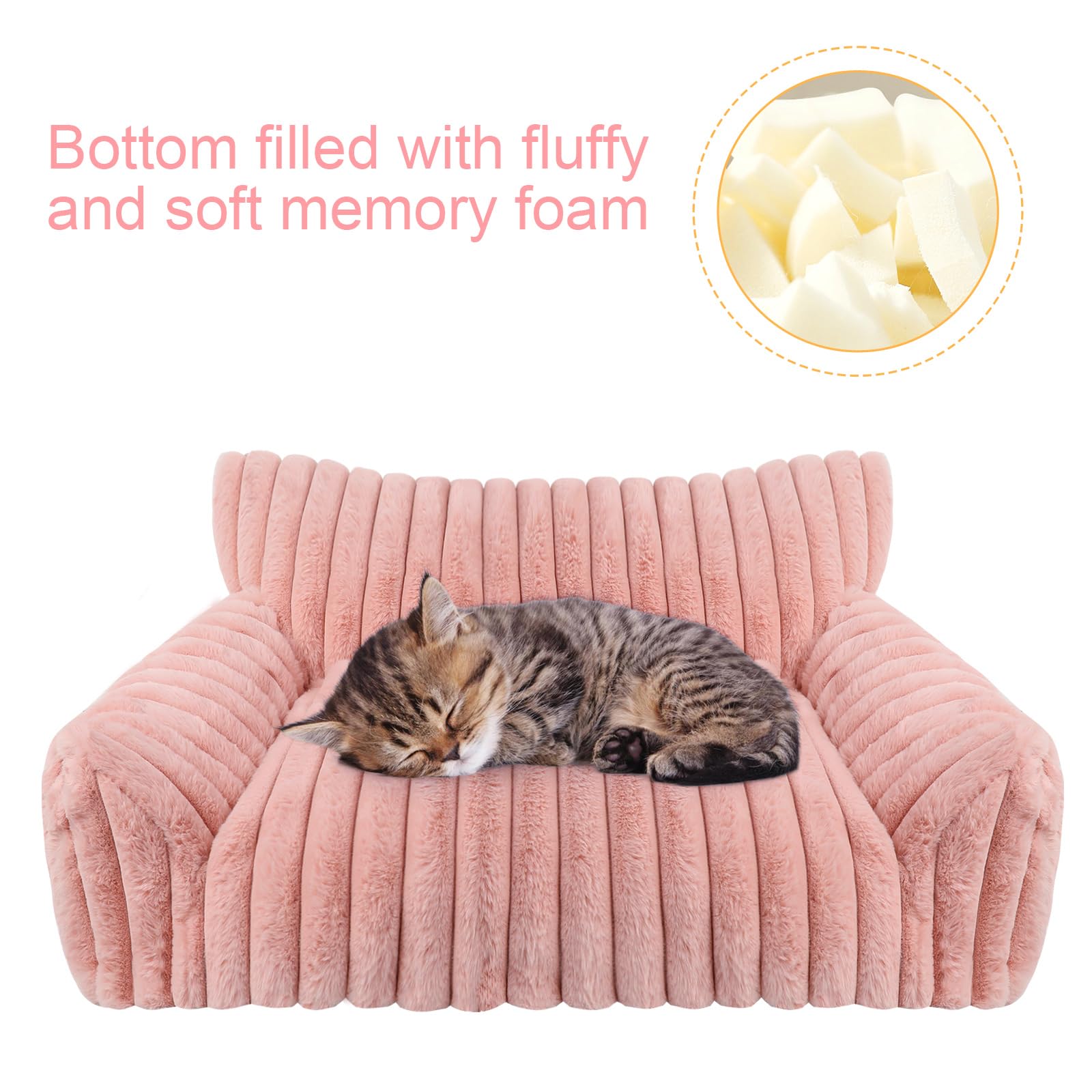 Housse amovible lavable Wn's Day pour canapé chat rose.