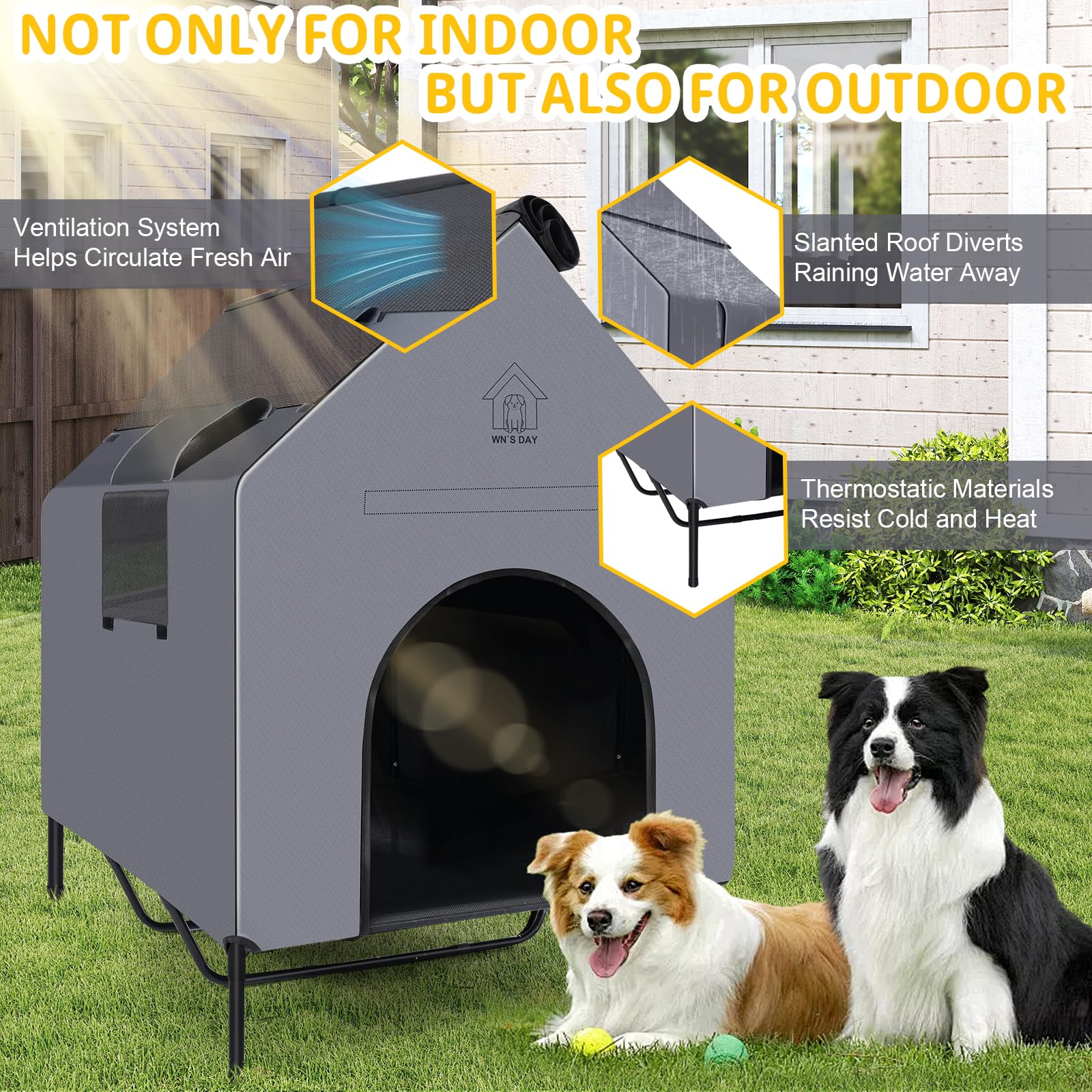 Wn's Day – lit-chien-eleve-textilene, surface résistante et respirante pour repos confortable.