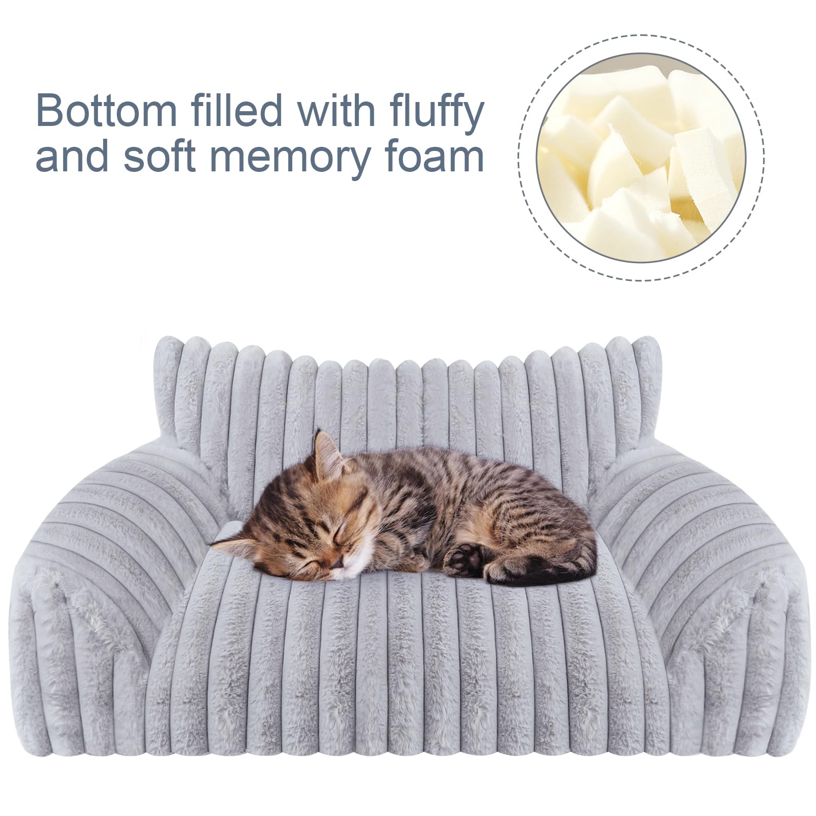 Wn's Day matelas en fausse fourrure lapin, toucher luxueux pour chat