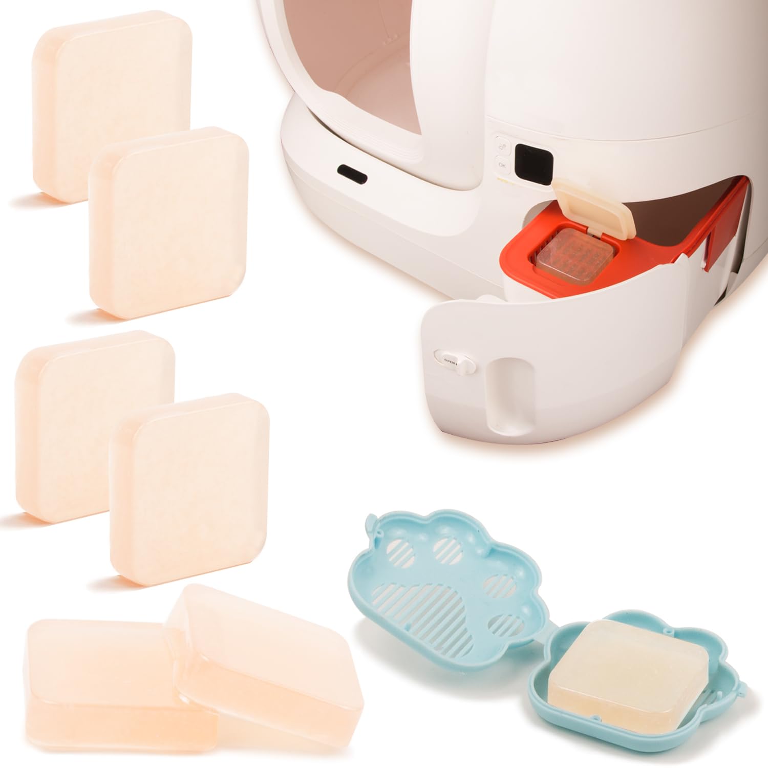 Wo Yuan pack de six sachets odorants pour la litière, pratique et efficace.