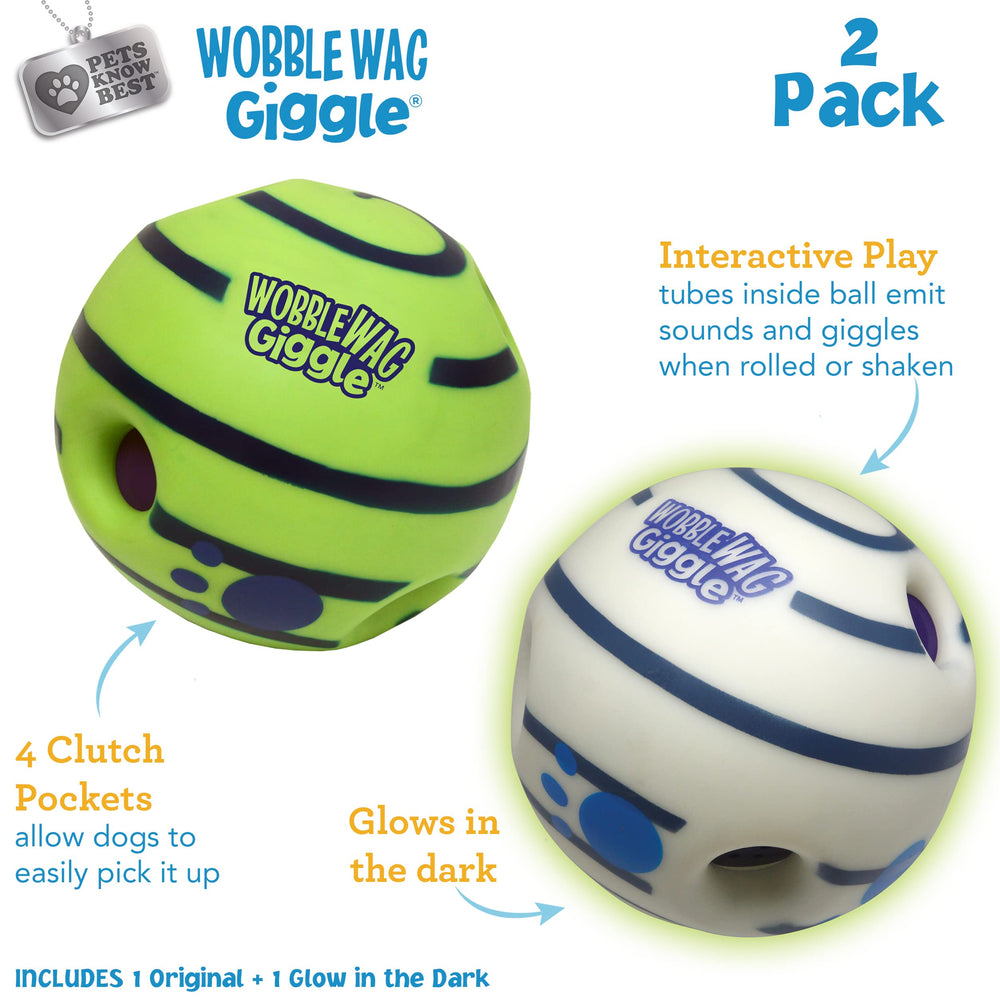 Wobble Wag Giggle balle lumineuse pour jeux nocturnes et visuels.