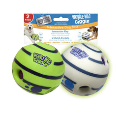 Wobble Wag Giggle : balle roulante qui stimule l’activité du chien.