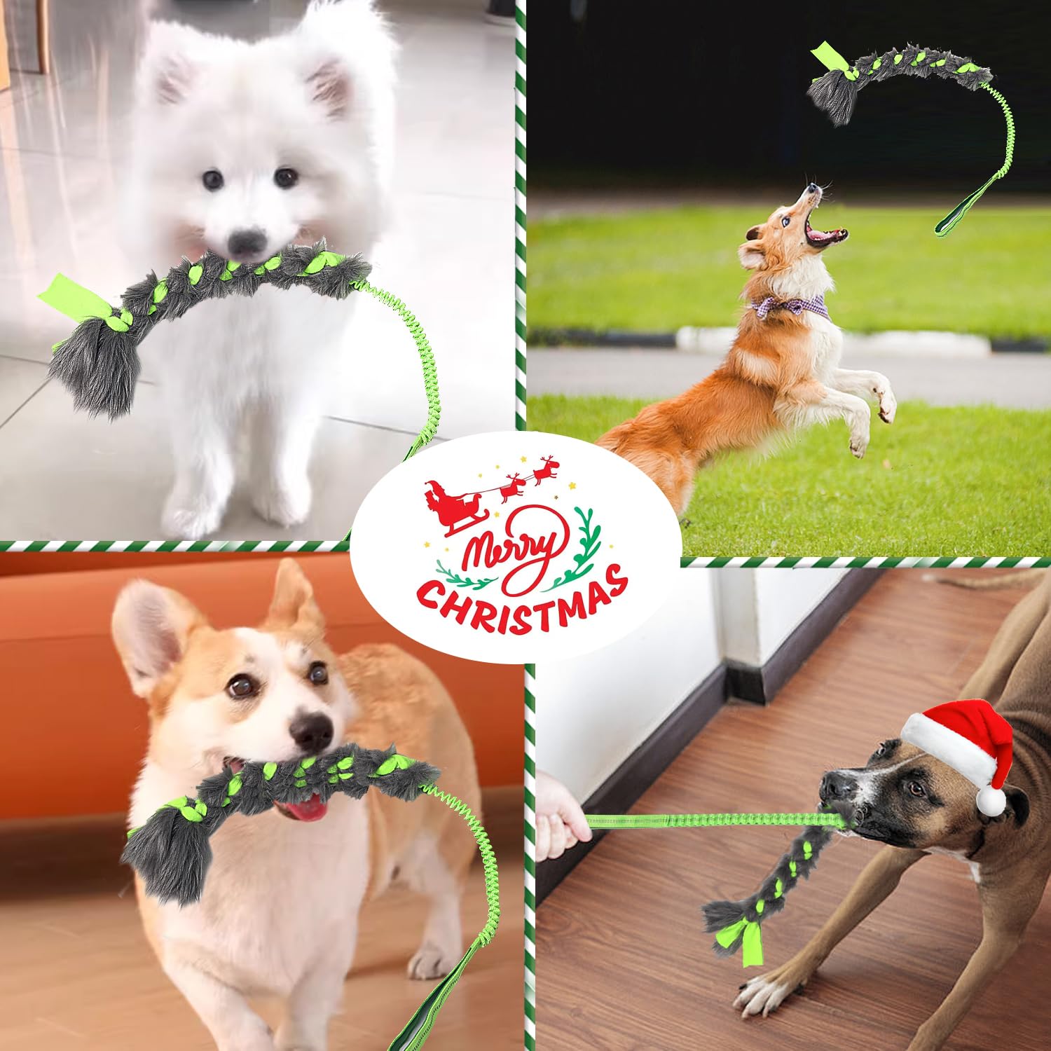 Wodoca: jouet Noël en corde pour chien, idéal pour le jeu et le mordillage.