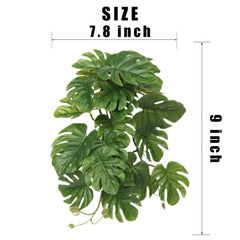WOLEDOE Feuilles Monstera artificielles pour terrarium, cachette et agrément visuel
