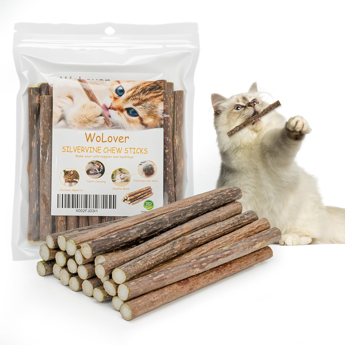 WoLover Silvervine bâtonnets chat – attire l’attention et stimule le jeu.