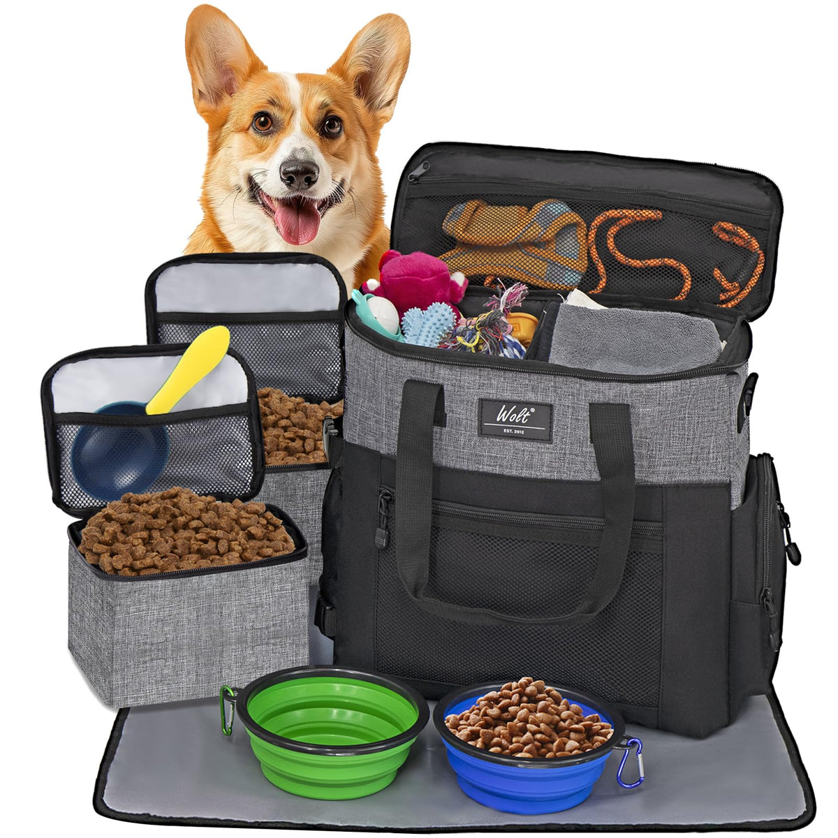 WOLT sac voyage chien: ensemble pratique et organisé.