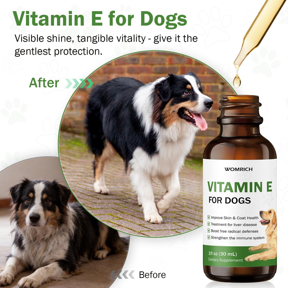 WOMRICH Vitamin E mélangé à la nourriture pour dosage flexible.