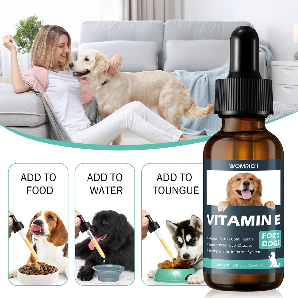 Étiquette naturelle et formule douce WOMRICH Vitamine E pour chien