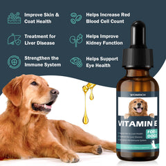 Gouttes avec pipette WOMRICH Vitamine E pour chien, dosage pratique