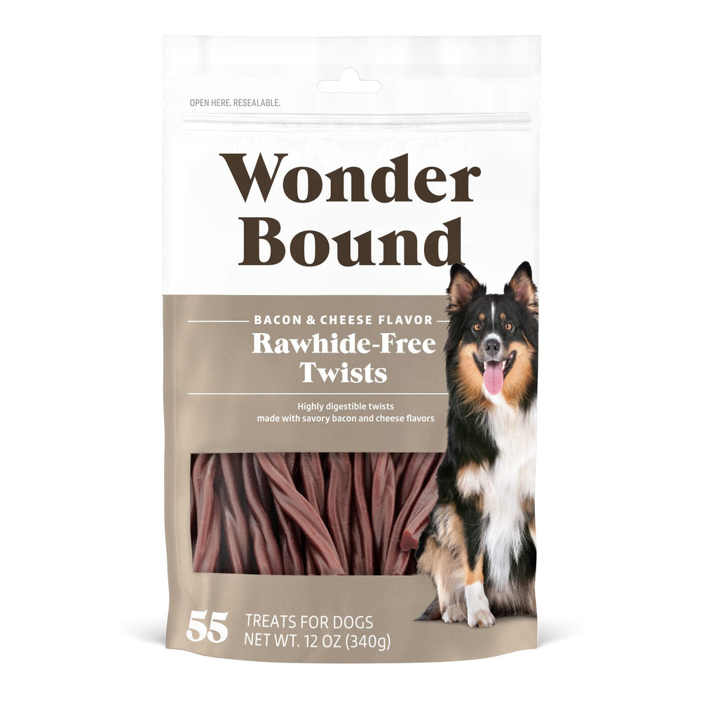 Wonder Bound bâton torsadé saveur bacon et fromage, plaisir durable pour chien