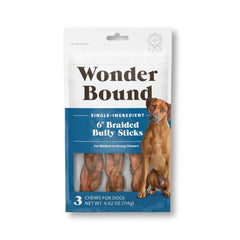 Wonder Bound bâtons de bœuf 6 pouces, friandise naturelle et durable.