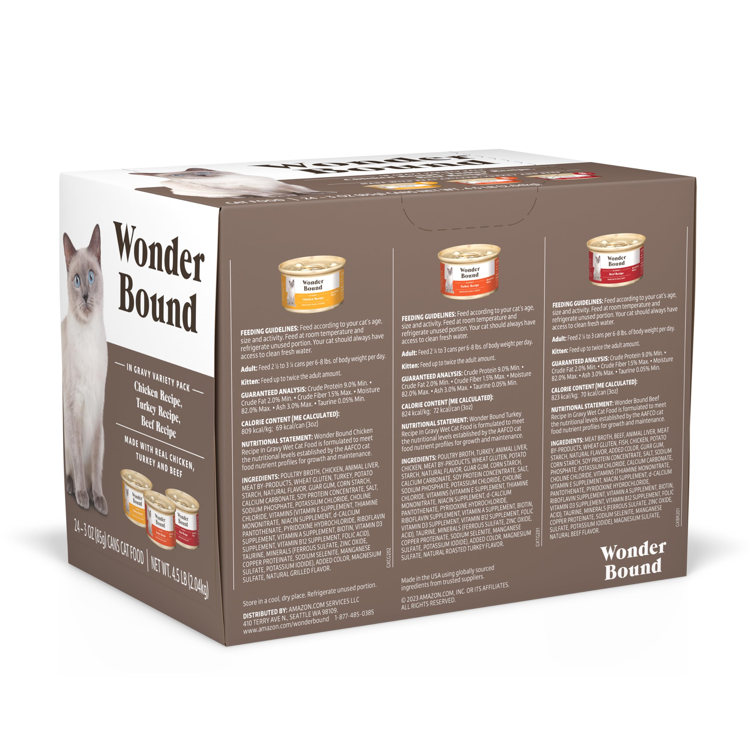 Wonder Bound chat boîte en sauce poulet, arôme alléchant pour varier les repas.