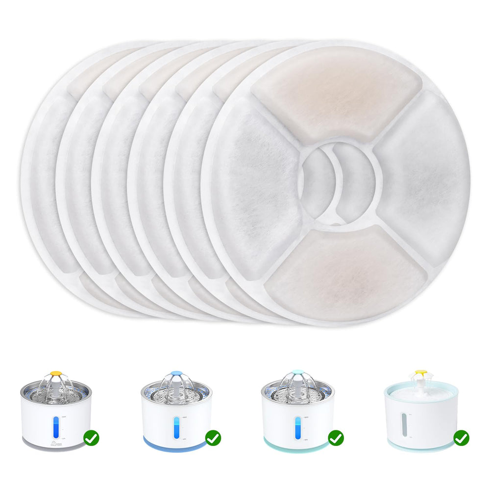 Wonder Creature filtre carbone rond pour fontaine chat, paquet de six.