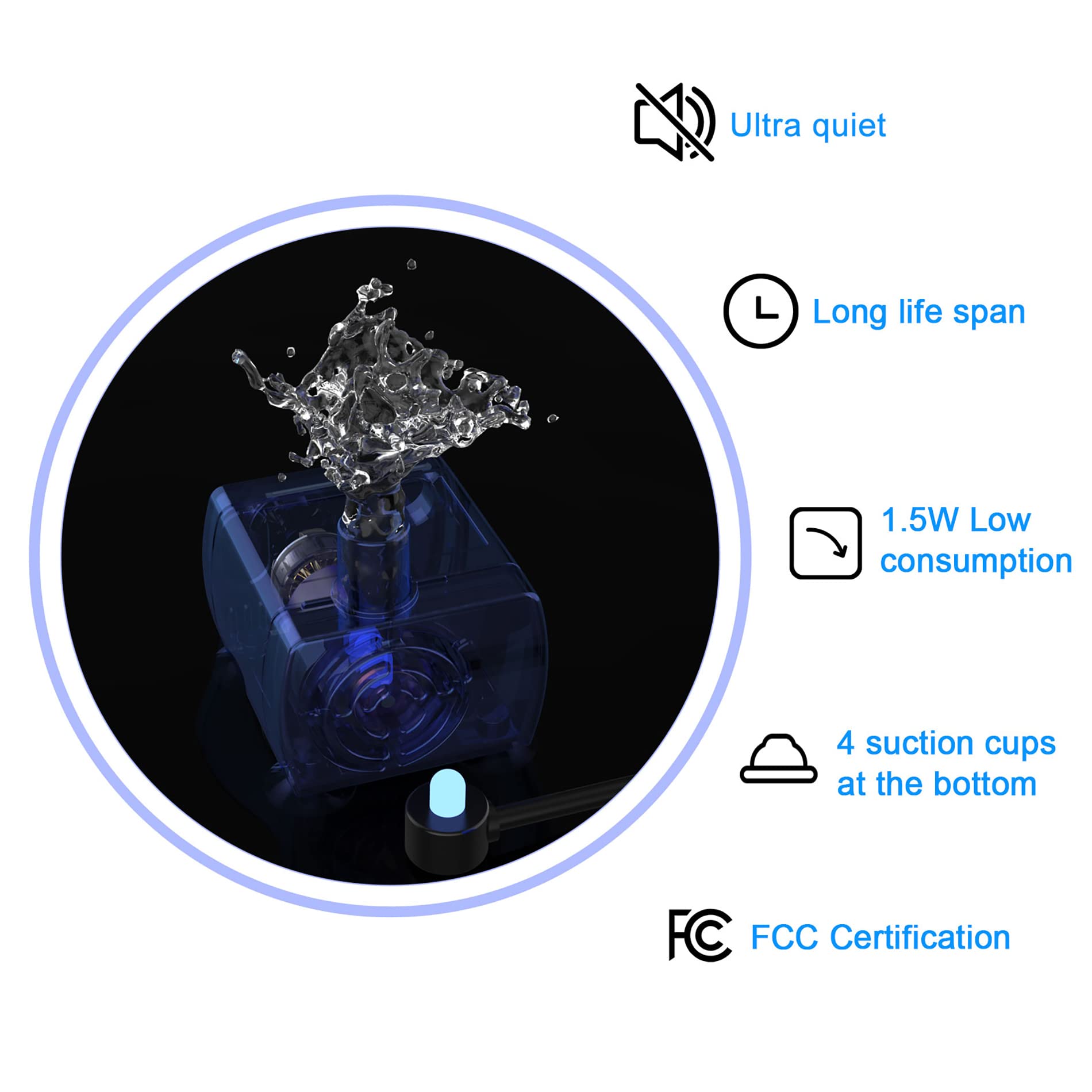 Wonder Creature fontaine chat acier inox — écran de niveau LED pour surveiller l’eau facilement.