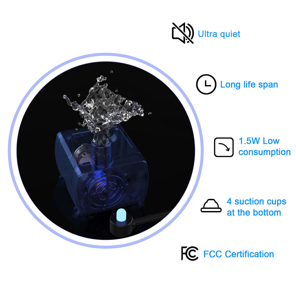 Wonder Creature fontaine chat acier inox — écran de niveau LED pour surveiller l’eau facilement.