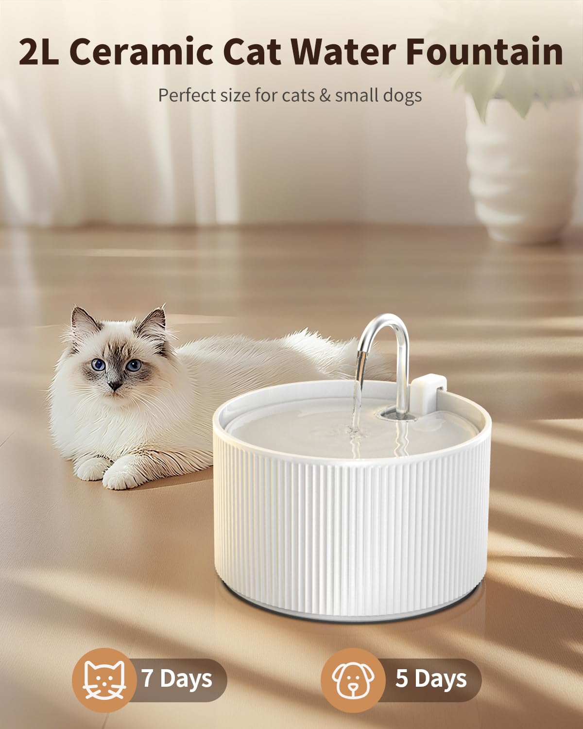 Wonder Creature fontaine-chat filtration-triple améliore l’eau propre et fraîche.