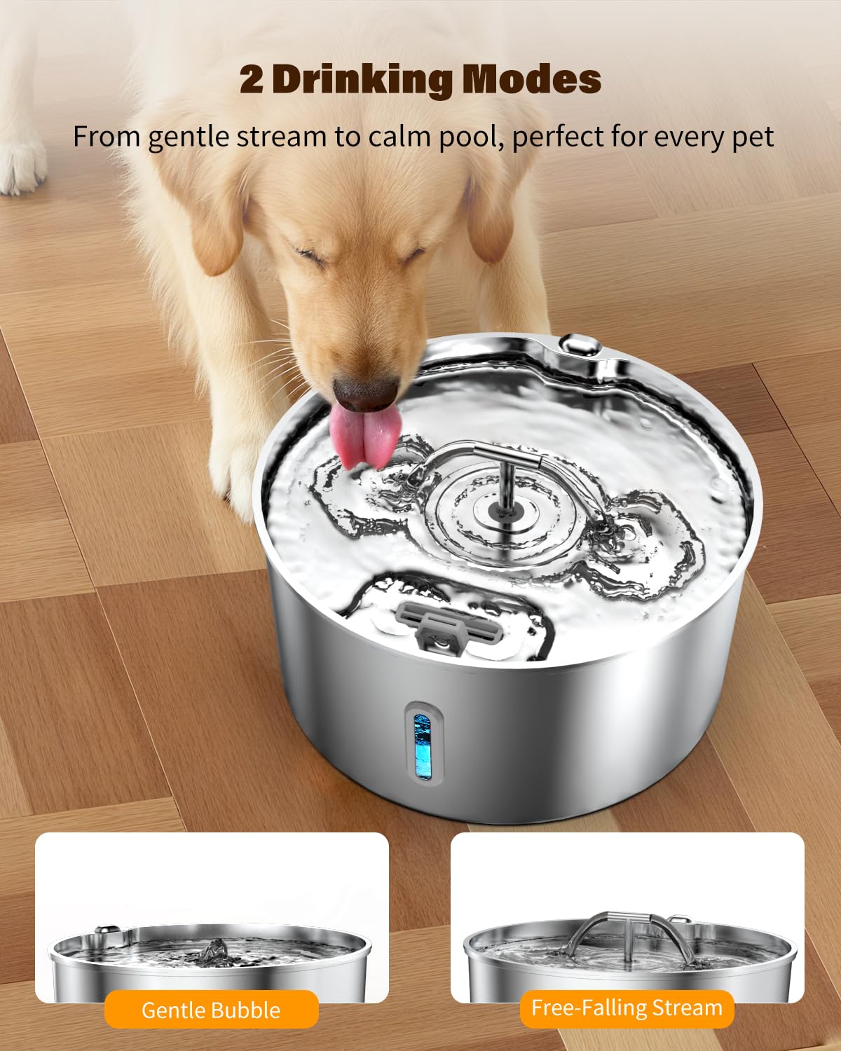 Wonder Creature fontaine-eau-mode-double-et-continue: choix simple pour encourager l'hydratation.