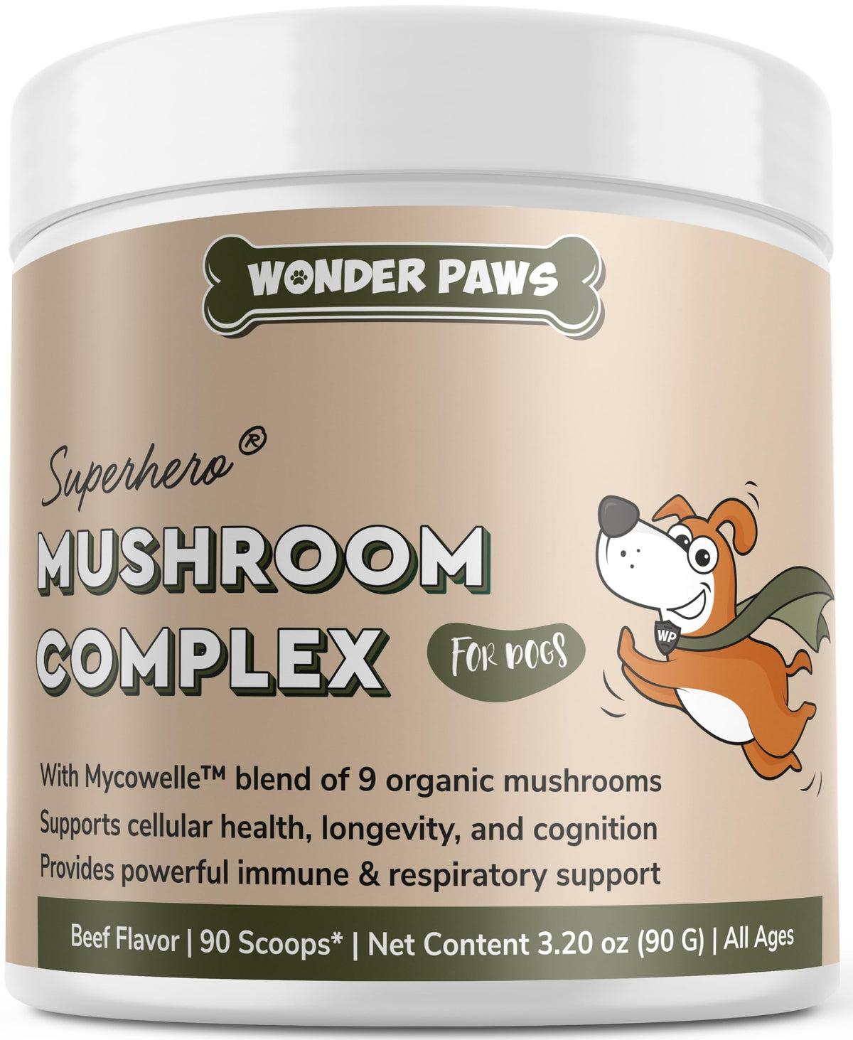 Wonder Paws: bouteille de poudre immunité pour chiens, soutien potentiel à l'immunité.