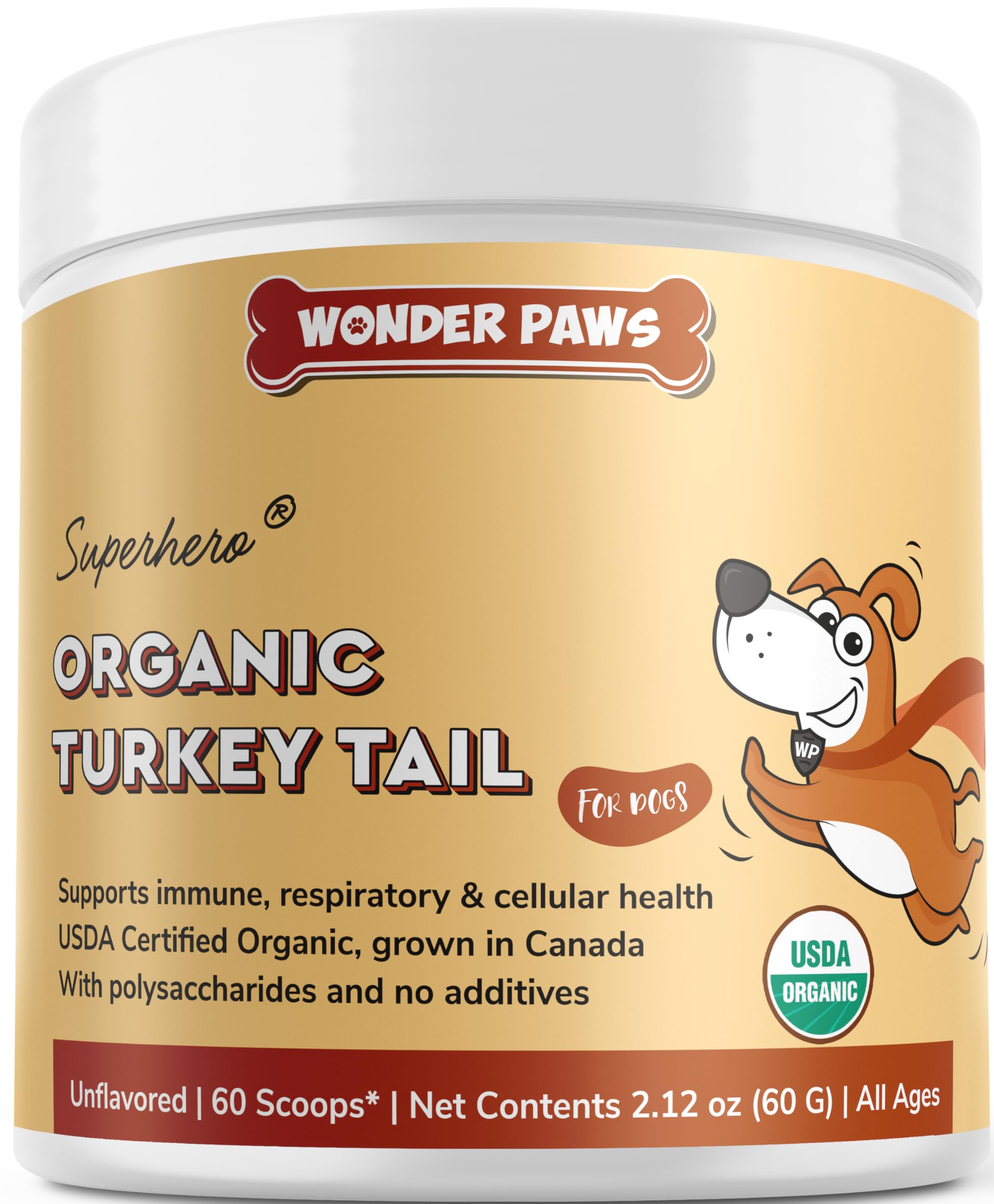Wonder Paws bouteille queue dinde bio, emballage pratique pour ajout quotidien.