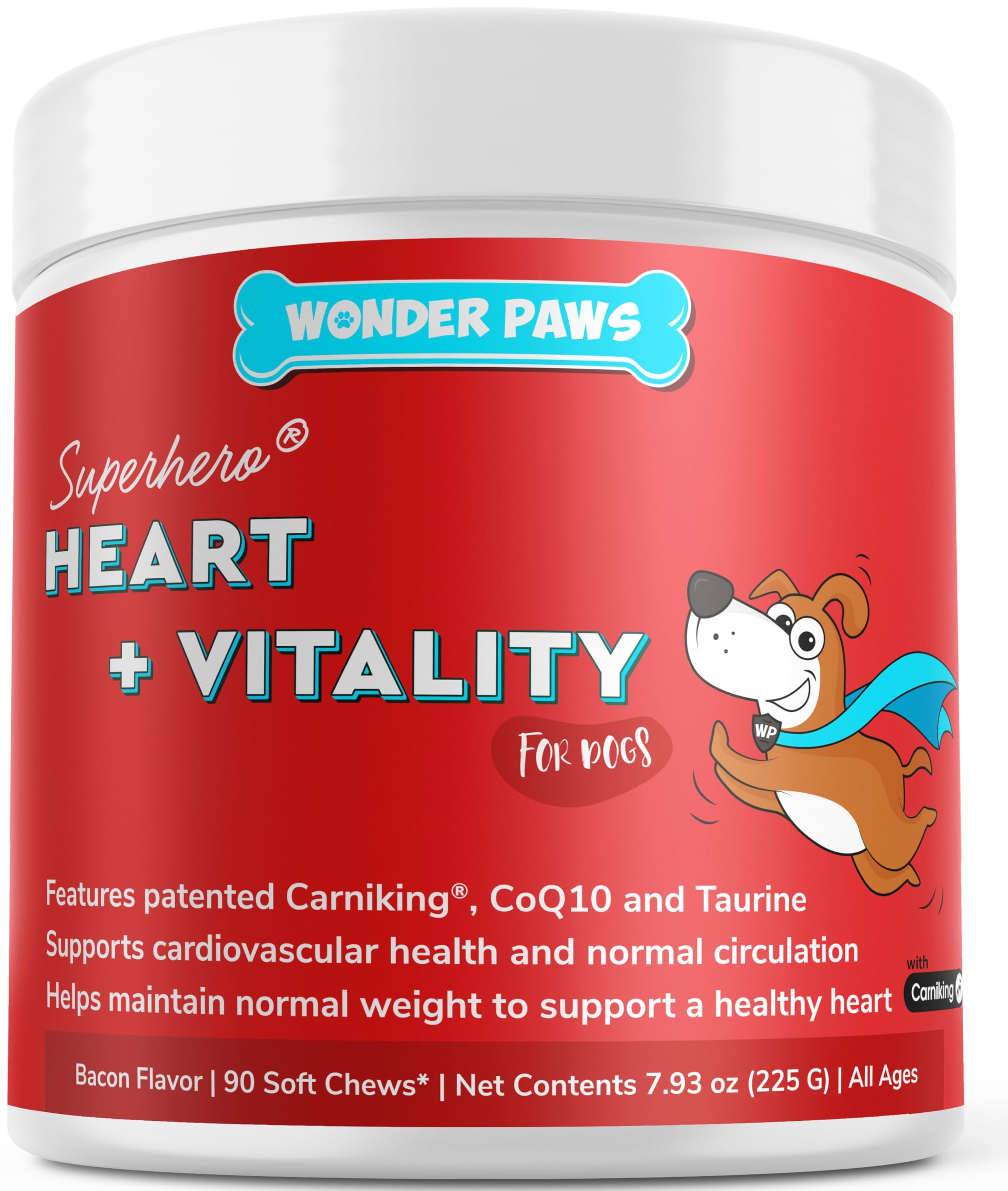 Wonder Paws Cardio bouchées molles saveur bacon, énergie potentielle pour chien