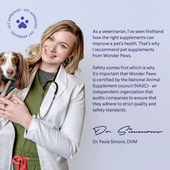 Wonder Paws Collagène pour chiens, ajout facile à la nourriture pour peau saine.