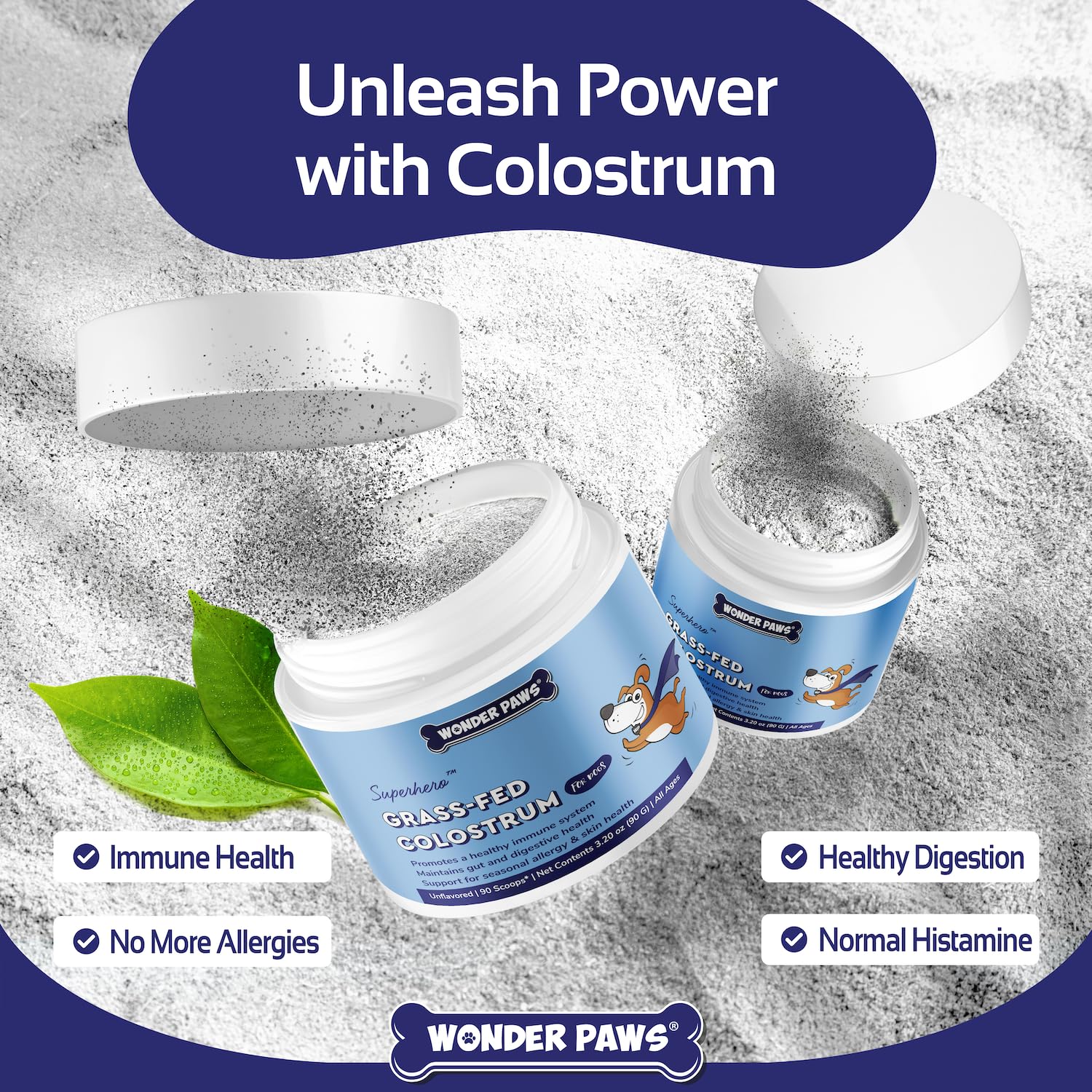 Wonder Paws colostrum soin du pelage, brillance et douceur.