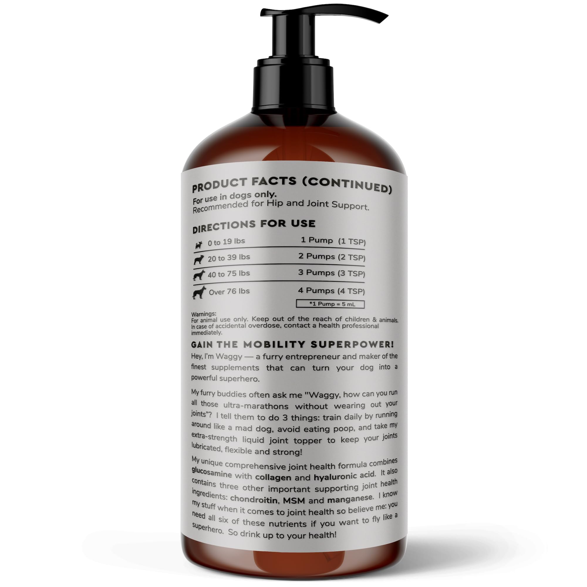 Promenade active avec chien grâce à Wonder Paws glucosamine liquide.