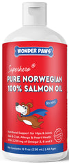 Wonder Paws huile saumon pour chien – bouteille pompe pratique pour nourrir quotidiennement.