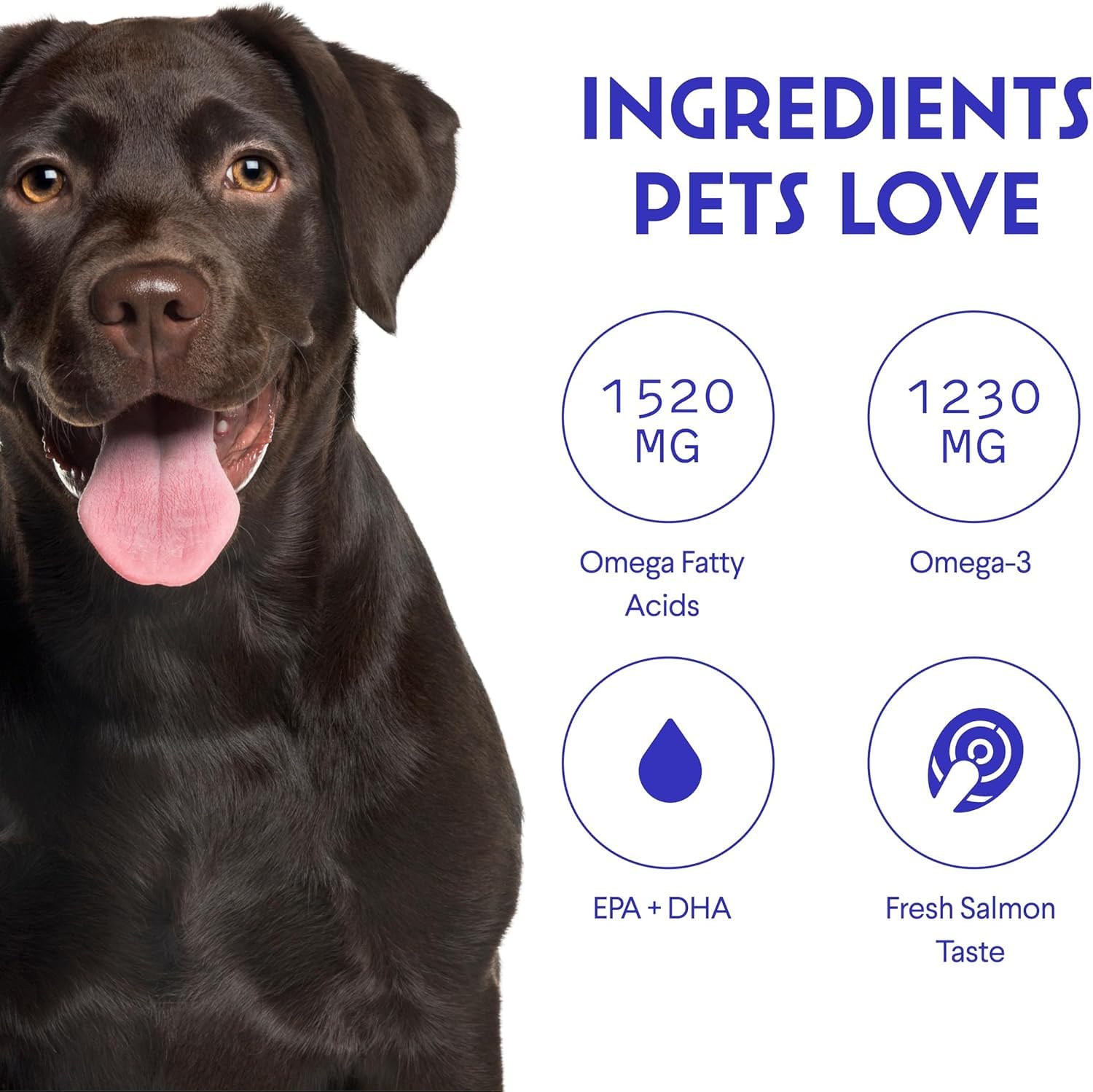 Ingrédients clés Wonder Paws Omega Max 3x astaxanthine et EPA DHA