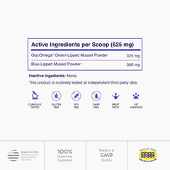 Wonder Paws poudre moules vertes Nouvelle-Zélande, riche en Omega-3