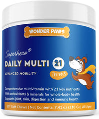 Wonder Paws bouchées chien quotidien: soutien quotidien pour vitalité et bien-être.