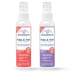 Wondercide flacon pulvérisateur, solution naturelle pour repousser puces et moustiques chez les animaux.