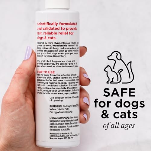 Zone peau irritée prête à être traitée avec Wondercide Rescue.