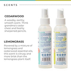 Wondercide parfum citronnelle et bois de cèdre, arôme frais et apaisant.