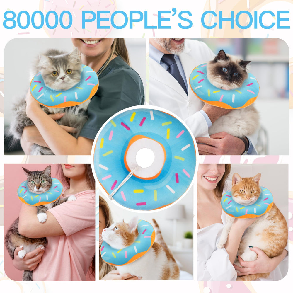 WONONE collier-donut chat bleu taille adaptée – convient aux petits chats