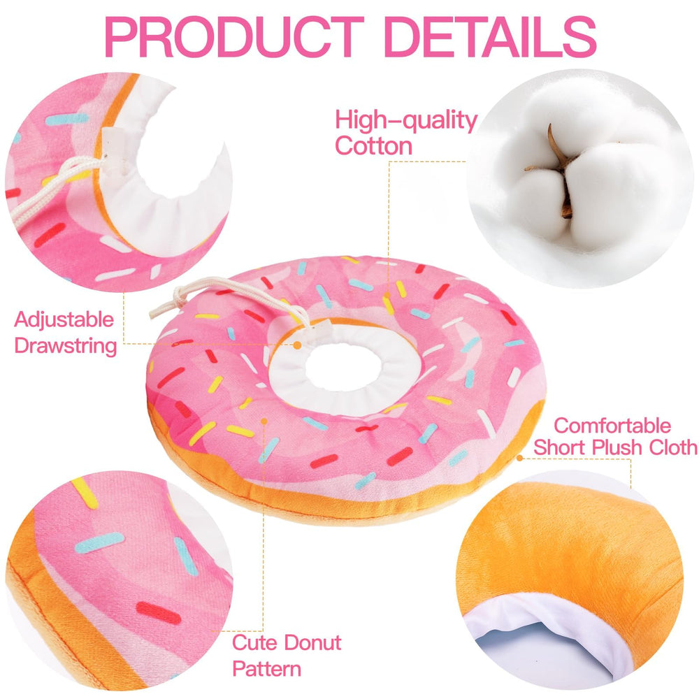 Collier donut WONONE pour chat, mange et boit normalement.