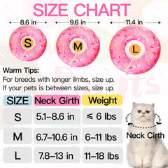 Collier donut WONONE pour chat reglable, ajustement sûr et personnalisé.