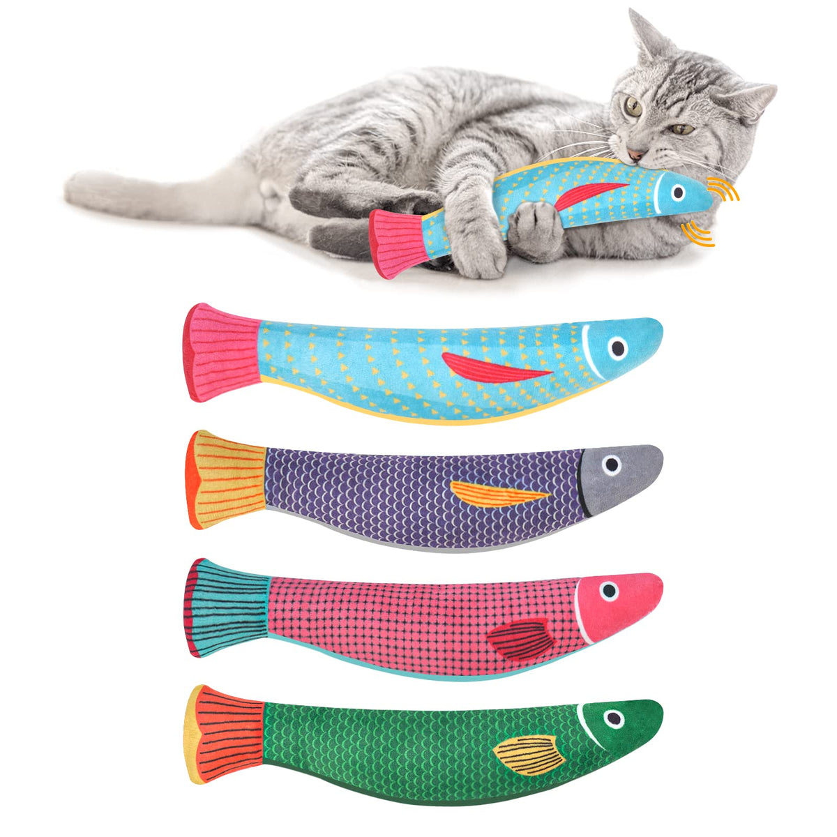 Jouet WONOWPA ensemble pour chats avec herbe à chat, prêt à jouer.