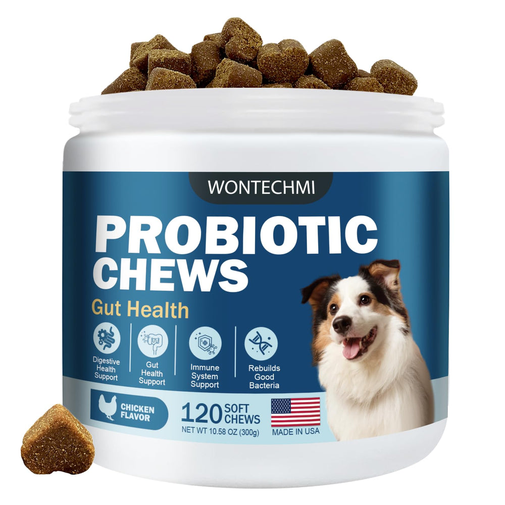 WONTECHMI Probiotiques pour Chiens – emballage clair et pratique pour démarrer