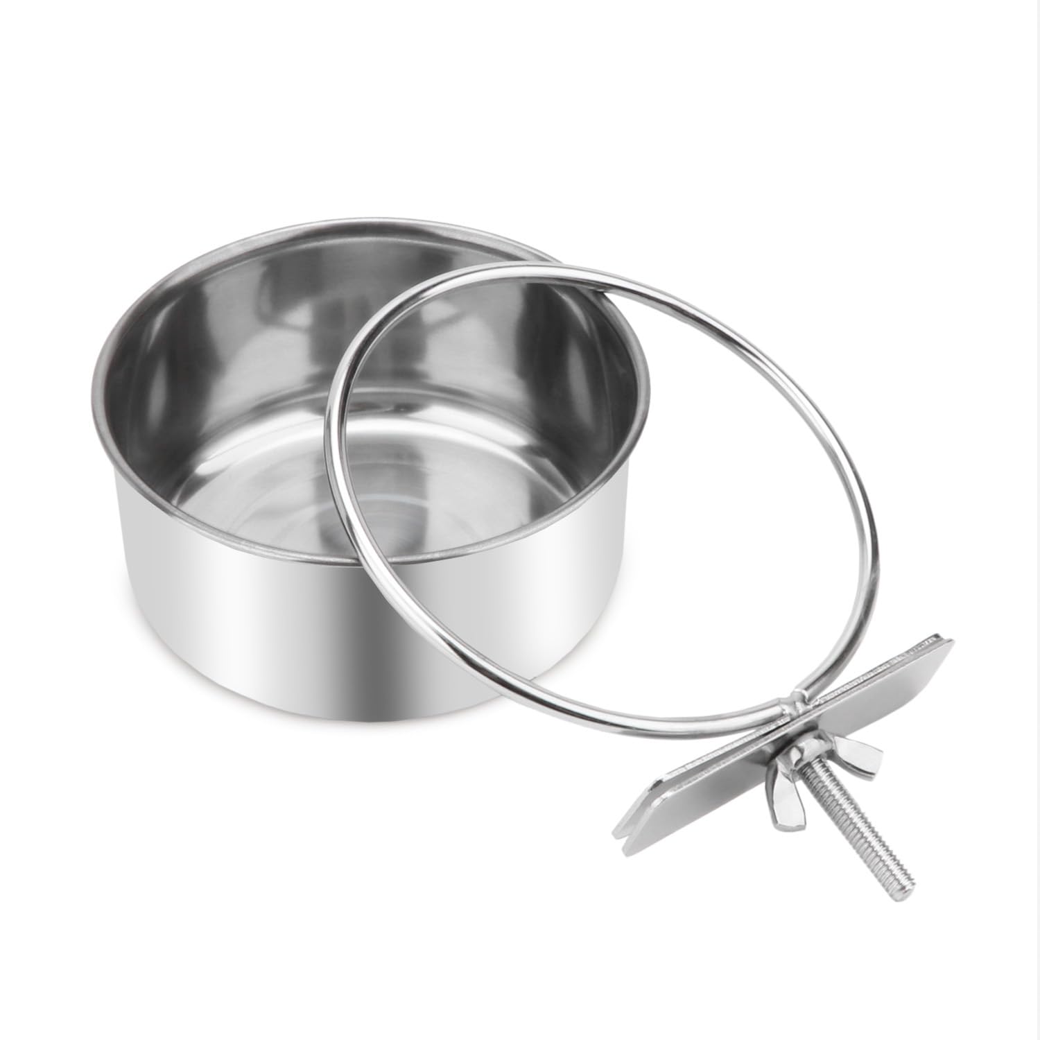 Wontee bol eau ou nourriture en inox, polyvalent pour cage et petit animal.