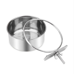 Wontee bol eau ou nourriture en inox, polyvalent pour cage et petit animal.