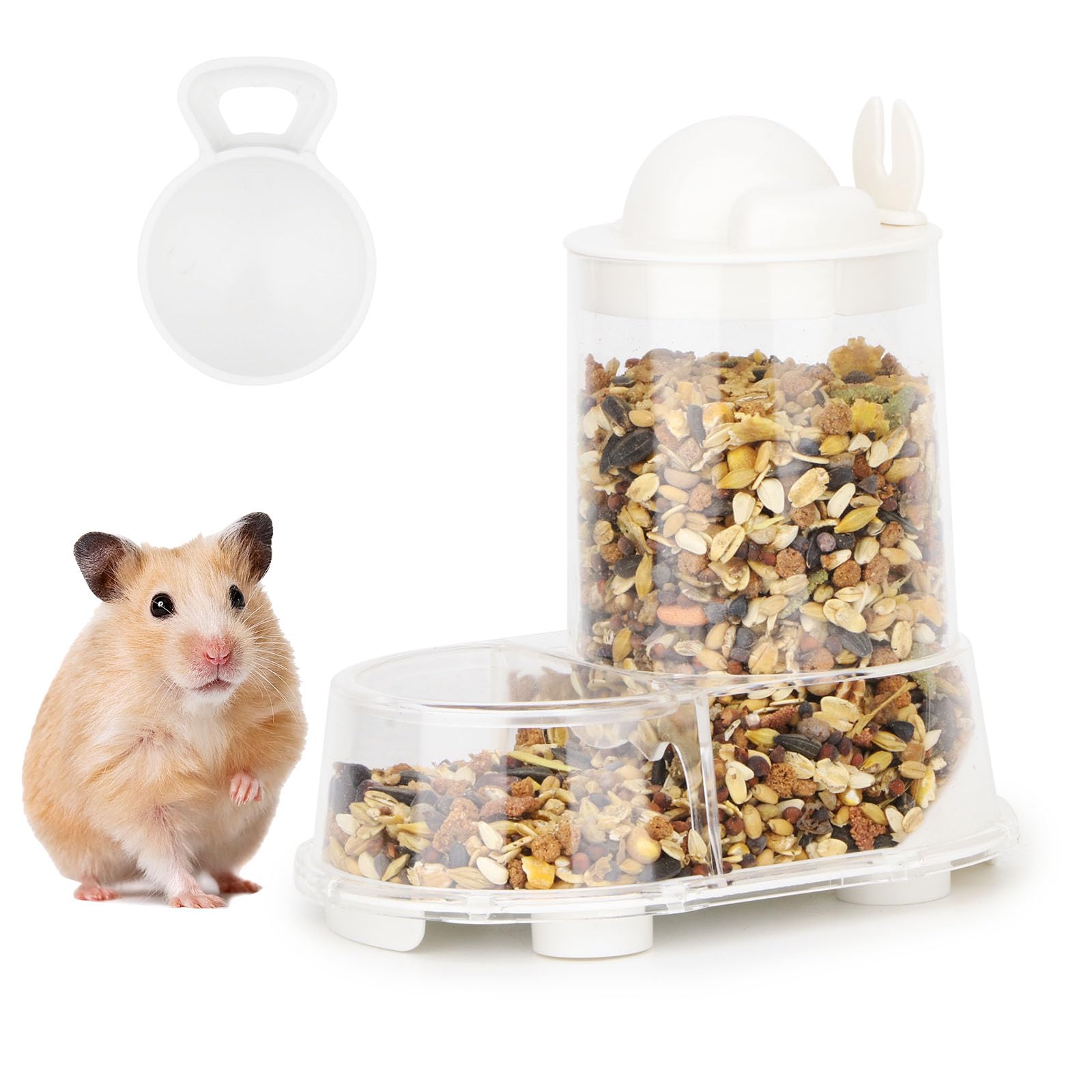 Wontee hamster feeder bol transparent: vérifier facilement le niveau de nourriture.