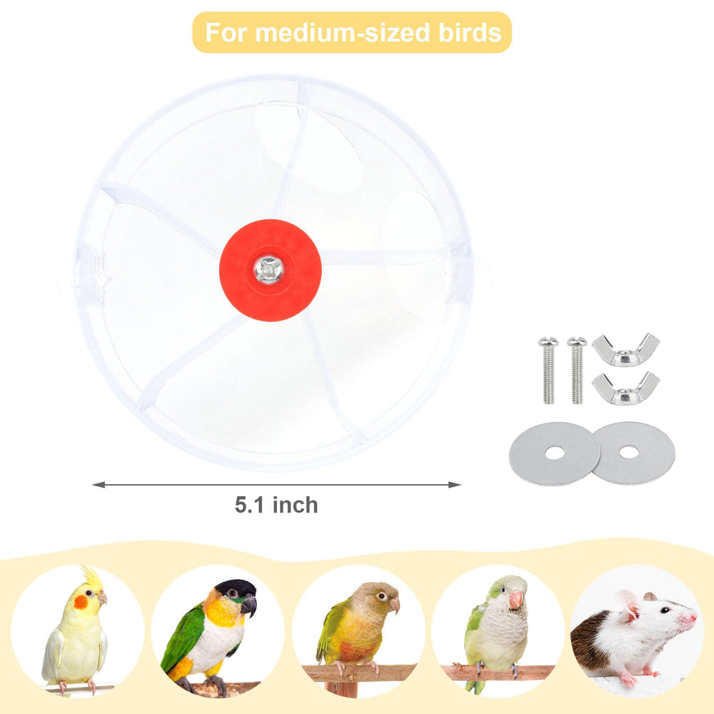 Wontee roue-forage-oiseaux transparente-qualite: matériaux durables et hygiène facile.
